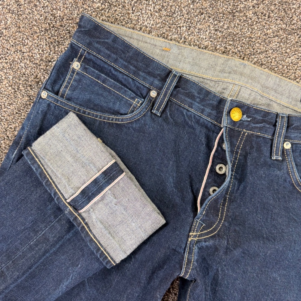 Agave Denim Maverick Slim Straight Cone Indigo Raw Selvedge Jean Men 34 USA Made